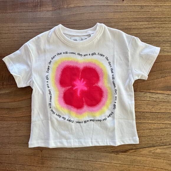 Zara Other - Zara Toddler Girl Flower T-Shirt - Size 2 yrs